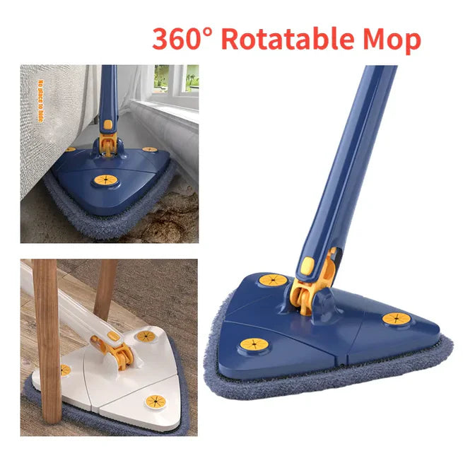 360° Rotatable Adjustable Cleaning Mop Extendable Triangle Mop With Long Handle Hand Twist Quick Dry Mop Multifunctional Microfiber Wet And Dry Mop For Floor Wall